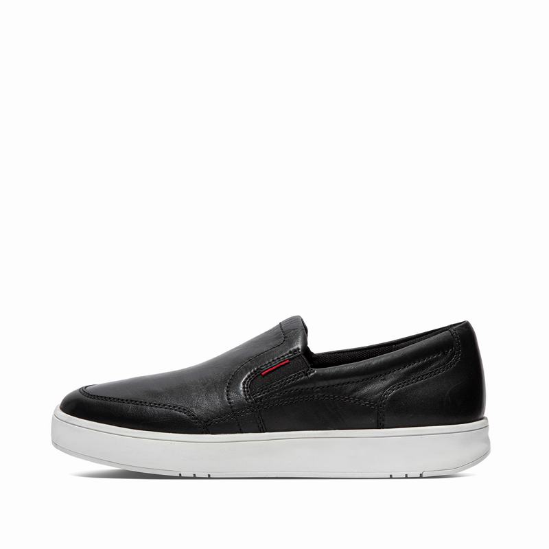 FitFlop Rally X Leder Slip-On Schwarz - FitFlop Sneaker Herren Schweiz [MLTV-08471]